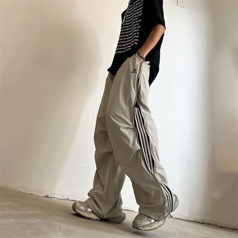美式百搭伞兵裤子男高街条纹冲锋裤潮牌速干阔腿休闲长裤XA199,男装休闲裤,星座208-5