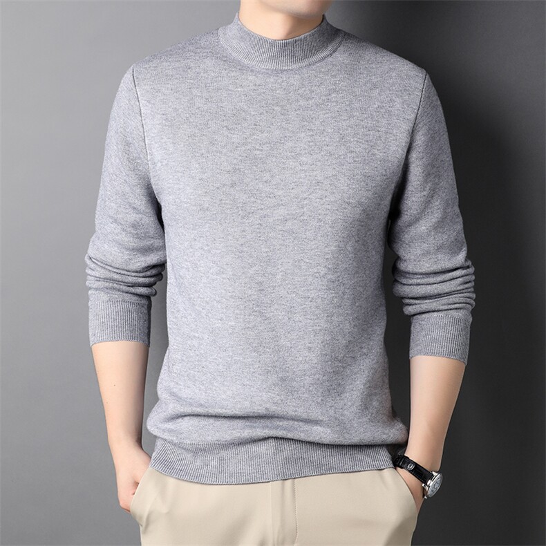 BJY810冬季新款男士半高领加绒加厚毛衣针织打底衫男装保暖P70,男装针织衫/毛衣,电商B360