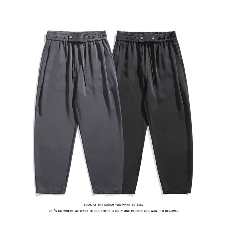 大码潮流高级感小直筒垂坠感冰丝休闲裤西裤K8549-P33【特价】图片
