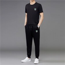短袖T恤男士夏季套装休闲两件套新款半袖休闲裤男装户外清凉服饰，男装休闲套装，电商B212（原钱塘6029）