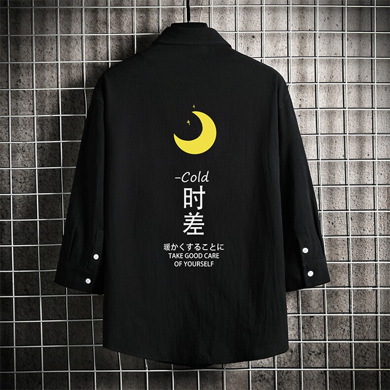 QC58047-P45 亚七分袖衬衫男大码五分袖衬衣男短袖 网格挂拍图片