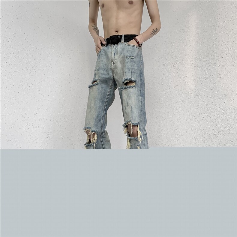 美式高街休闲牛仔裤个性小众休闲裤A061-JM1448-P65-控88,男装牛仔裤,电商A061-1