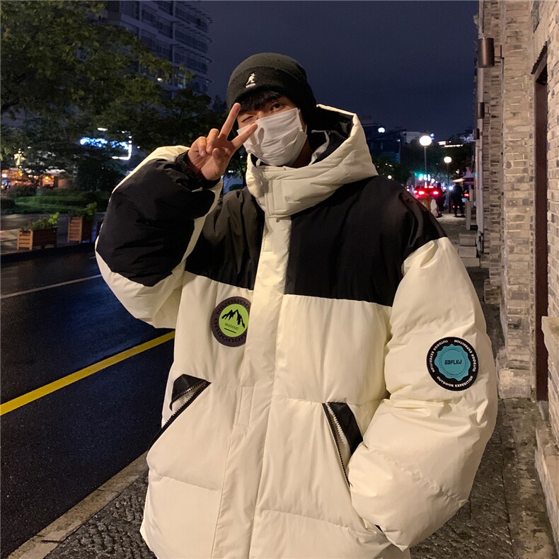 冬装新品工装派克服撞色加厚情侣棉衣连帽外套H795P148男,男装棉衣,电商A341