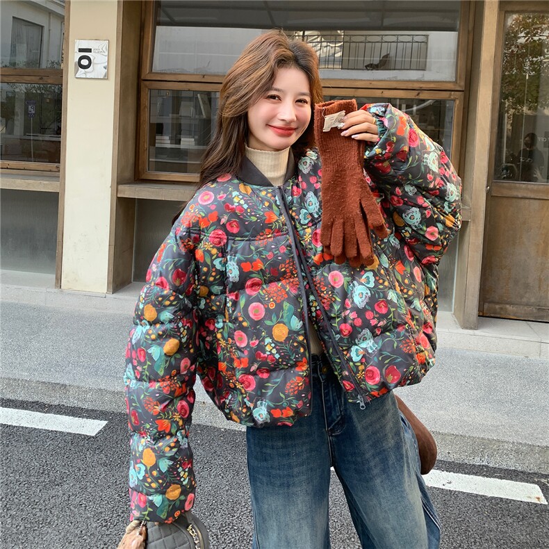 【已出货】新标90白鸭绒花花夹克羽绒服W630P315-K458,女装羽绒服,2C209