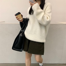 2025年秋季元宝针V领套头时尚百搭休闲通勤，女装针织衫/毛衣，新胜羊绒
