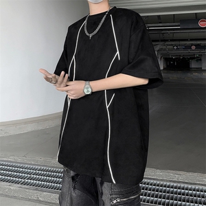 2024夏季新款潮牌宽松百搭上衣小众设计感短袖T恤男现货T1710-P32图片