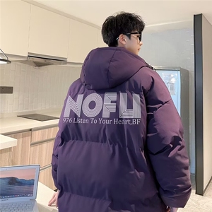 网图 连帽棉衣男新款加厚潮牌宽松羽绒棉服外套图片