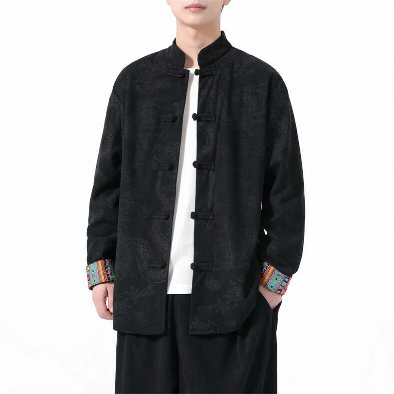 男士衬衫外套灯芯绒夹克盘扣立领风 XZ1512-2512-P55图片