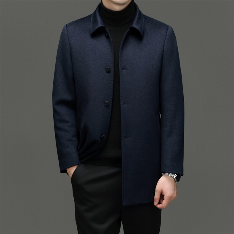 2023年秋冬新款男士外套翻领休闲双面尼外套夹克，男装毛呢大衣，电商B360