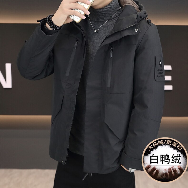 标90绒秋冬新款加厚防风白鸭绒工装防寒羽绒服外套上衣9788P228图片