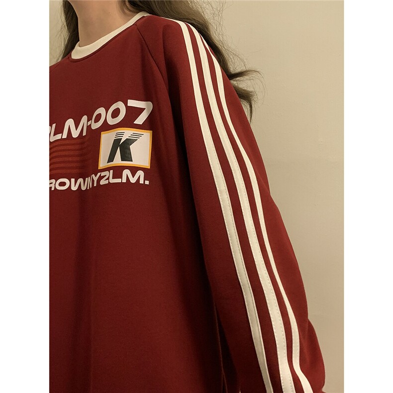 1中性风印花字母图案袖子三杠织带大码M-5XL卫衣男WY77762P48控68,男装卫衣,星座226-2