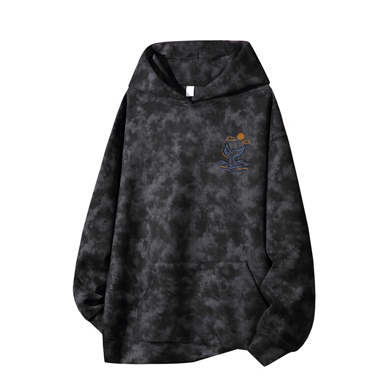 得物供货、重磅420克现货麂皮绒扎染卫衣HD019-1-WL25366ZR-P45,男装卫衣,电商019-1