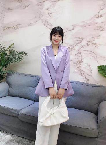 2021新款小西装，黑色，紫色，女装西装，艾涵o