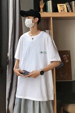 夏季新款港风条纹T恤宽松落肩T恤（现货）DS-C407-T233-P30，男装T恤，电商C323-1