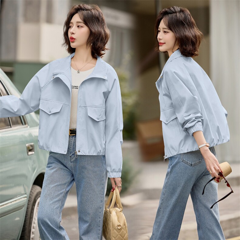 小个子早春短外套女新款2025时髦立领休闲超好看简约百搭棒球服潮,女装短外套,悦祺