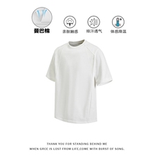 黑色索罗娜凉感t恤男夏季重磅小领口修身短袖boxy显壮正肩半截袖，男装休闲套装，电商A001-1