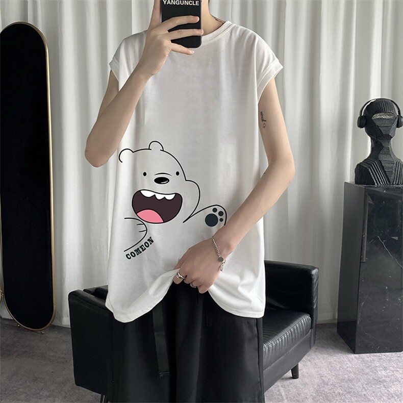 BX25131-P25纯汗背心男士大码宽松汗衫男无袖t恤男港风,男装T恤,电商A040