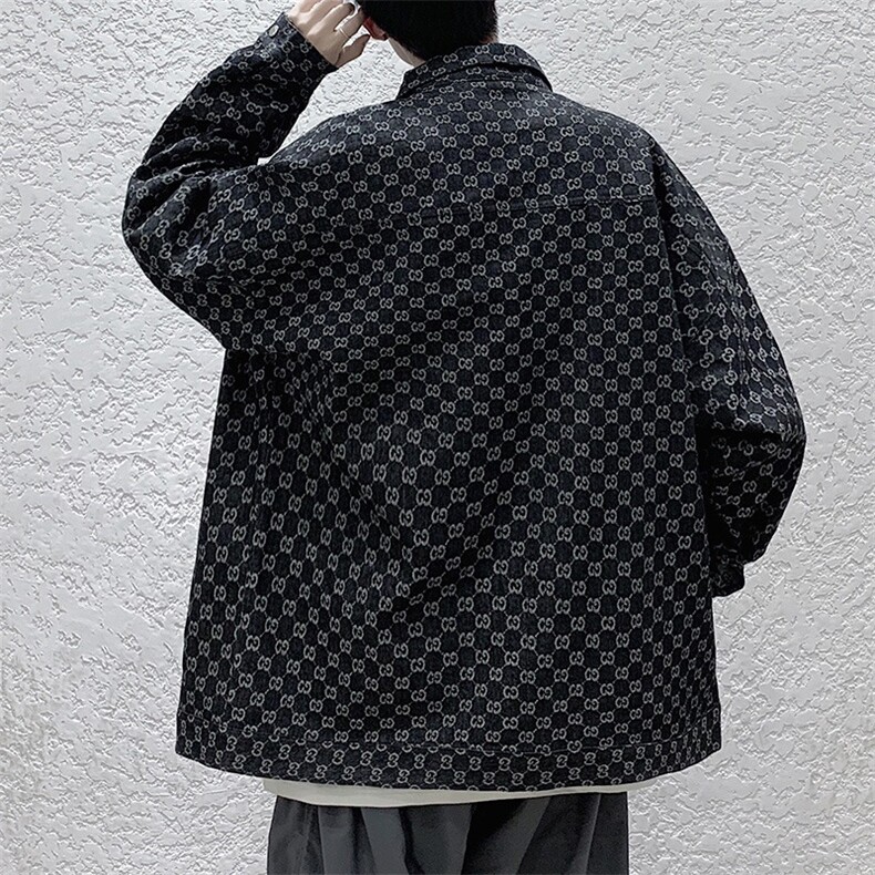 牛仔外套男潮牌高级感夹克潮ins港风潮流衣服秋季时尚JKB78/P65,男装工装外套,星座506
