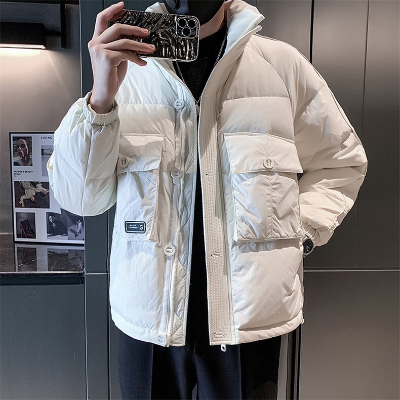 立领款白鸭绒新标50绒保暖休闲大口袋款B226-9010-P195，男装棉衣，电商A210