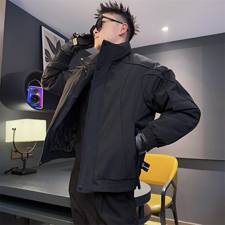 AY130/P178控238冬季社会小伙保暖立领百搭韩系羽绒棉服男深棕首,男装棉衣,星座305B-1
