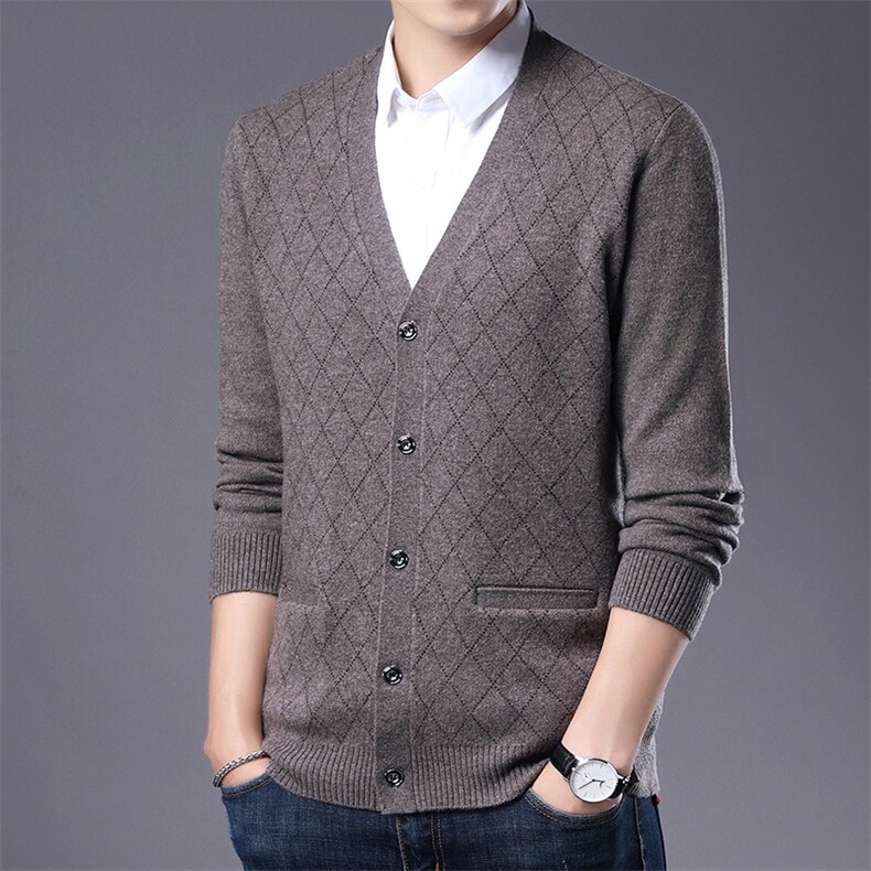 CM12012钱塘2020-2中年男士商务休闲V领冬季厚款羊毛衫P175,男装针织衫/毛衣,钱塘207-2