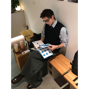 1506/Q32080/P43复古多口袋工装潮机能bf风休闲坎肩背心外套图片
