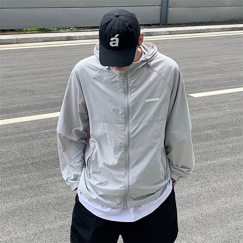夏季防晒衣男韩版潮流帅气连帽贴标2024新款ins宽松外套W4888-P41图片