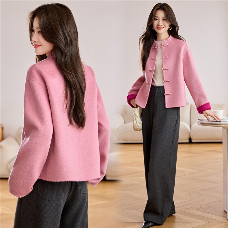 现货！g风双面羊绒大衣女2025年新款秋冬双面呢料大衣，女装羊绒大衣，韩宇舍