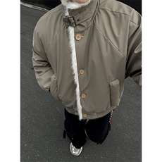 韩系高级感座山雕男女同款冬季PU皮夹棉棉服ZX42批118，男装棉衣，星座307A
