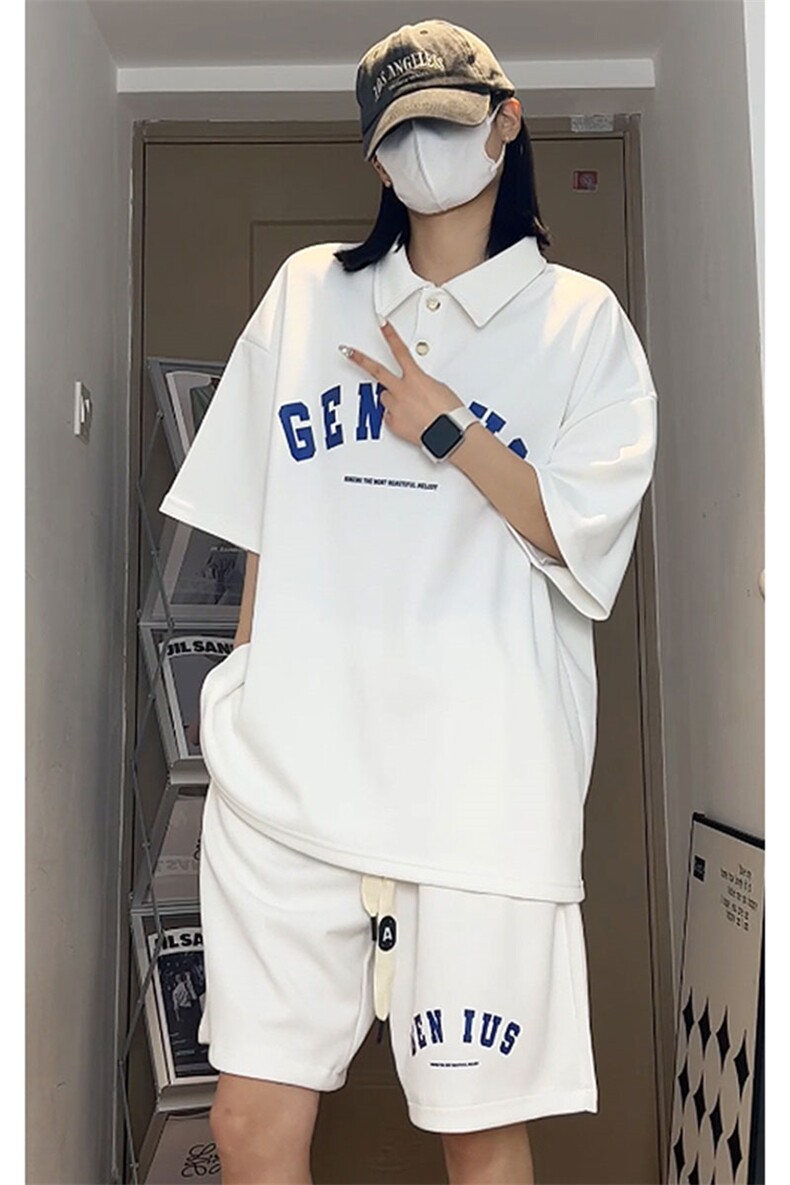 polo衫男潮流印花大码情侣套装T3540上衣33-DK8522裤子30【特价】,男装休闲套装,电商A007
