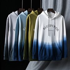 渐变色潮流宽松韩版百搭休闲上衣服2021春秋季连帽卫衣DF73T，男装卫衣，电商A102