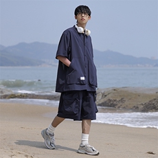 2025夏季CITYBOY日系宽松短袖衬衫可与2304K短裤作为一套卖，男装牛仔裤，星座112A