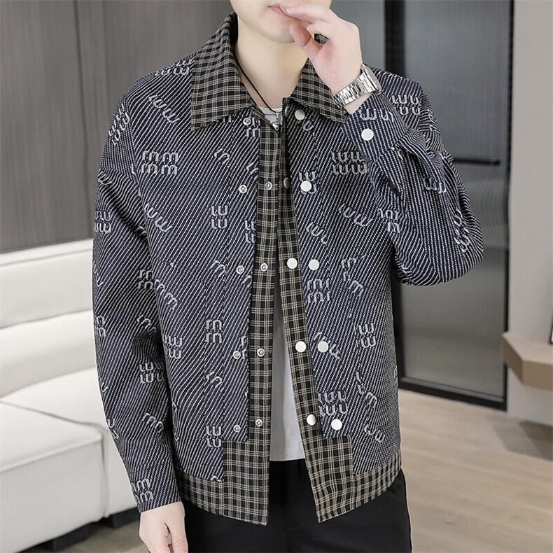 507A-JK255-P1052025春季时尚男士夹克外套假两件青年,男装夹克,星座507A（原星座306B-2）