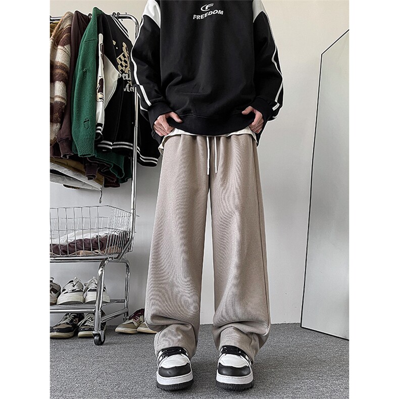 03裤子加绒加厚宽松直筒运动裤ins潮牌休闲裤XZ211-1-K2359-P60,女装休闲裤,星座211-1