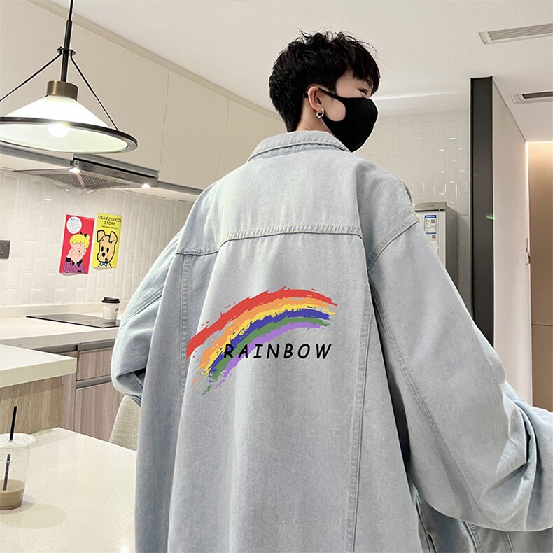 牛仔夹克男大码牛仔外套男茄克NJ77064-P60加绒款-P75,男装夹克,电商A040