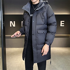 冬季新款中长款羽绒服男连帽可脱卸保暖外套B321-YR988-P215，男装羽绒服，电商B321-1