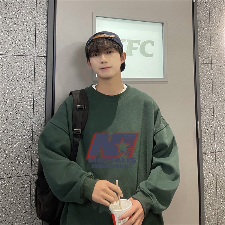 特P25控48秋冬新款男士圆领卫衣宽松休闲日常百搭上衣WQ2465,男装卫衣,电商B370