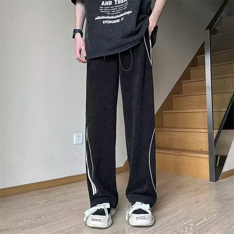 卫裤男潮牌新款宽松春秋季运动灯芯绒垂感裤子直筒休闲裤KA782,男装休闲裤,星座1116A-1（原606A）