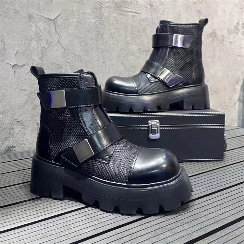 夏季新款时尚透气网面马丁靴潮男靴子，男鞋马丁靴，星座1407-6