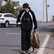 重磅华棉连帽卫衣休闲卫裤中性风男女套装TZ234-P105控148，男装休闲套装，电商B370