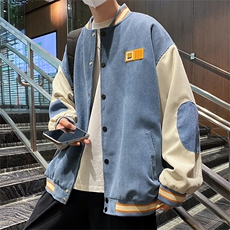 灯芯绒外套男春秋季港风ins拼色休闲宽松潮牌痞帅情侣夹克A80/P55，男装夹克，星座506