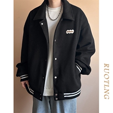 2024现货秋冬毛呢外套宽松百搭夹克上衣A351-AJ23140-P105控148，男装夹克，电商A351