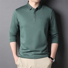 CE727钱塘2020-2秋季薄款时尚休闲百搭简约中年男士长袖T恤P72，男装T恤，钱塘207-2