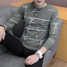 款6622长袖t恤男春季2021韩版新款圆领男士卫衣潮流打底衫，男装卫衣，电商D310（原电商305）