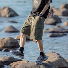 直播品质~日系工装短裤男夏季宽松直筒五分裤A404P45，男装牛仔裤，电商A309