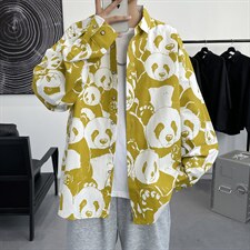 长袖衬衫男士秋季潮牌港风休闲寸衣痞帅外套A056-C823P45，男装衬衫，电商A056