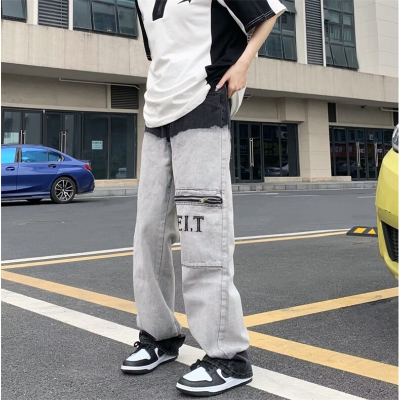 青春流行ins男直筒水洗牛仔裤NB77 P60图片