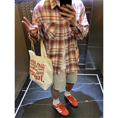 cleanfit美式复古红色格子衬衫男黄蓝格子衬衫长袖衬衣K342-P45，男装衬衫，星座1007（原301D）