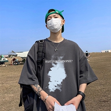 抖音得物二开现货220克夏装重磅美式高街宽松短袖t恤MT195，男装T恤，电商A486-1