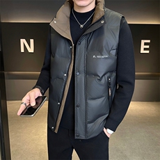 新款男士羽绒服马甲白鸭绒标90绒309B-3-9853-P98，男装羽绒服，星座1409-3